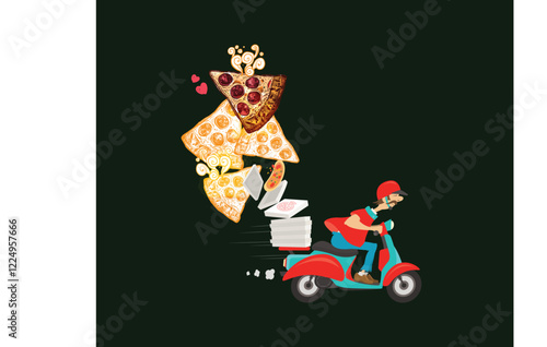 Pizza delivery concept vector illustration