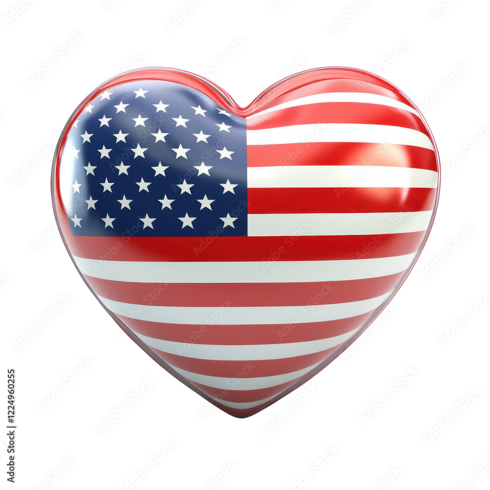 American Flag Heart Shape Icon American Flag Heart Shape Icon
