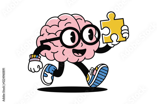 Cartoon Brain Genius Intelligence and Creativity in a Cute Design vector