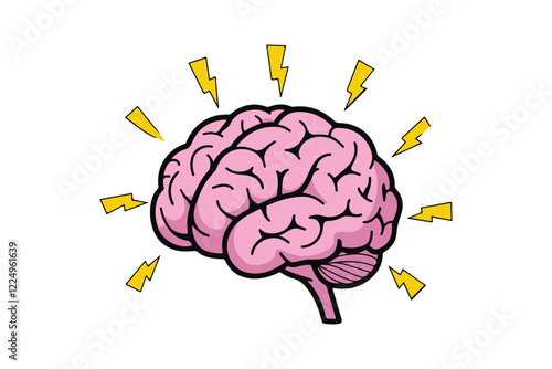 Cartoon Brain Genius Intelligence and Creativity in a Cute Design vector