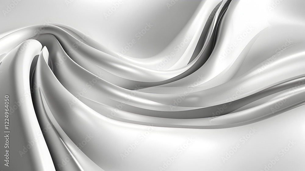 Obraz premium A smooth, flowing texture of white fabric, showcasing light reflections and curves.