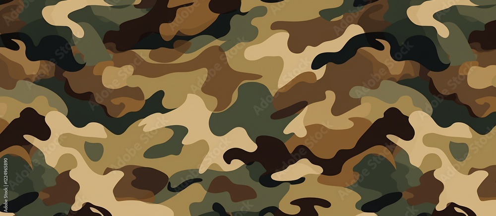 Naklejka premium Abstract Camouflage Pattern: A Seamless Texture of Earthy Tones