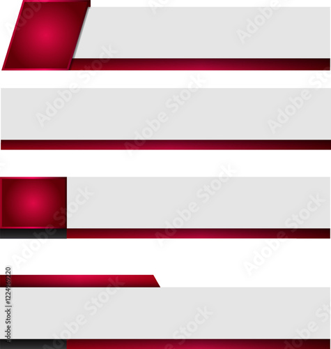 Banners for broadcasting with negative space to insert text. Set of bars with copy space against transparent background. Television video template. Concept of sports, betting, tv shows