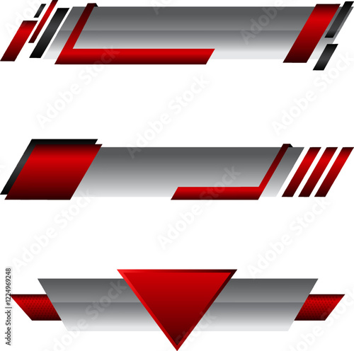 Banners for broadcasting against transparent background with negative space to insert text. Set of news bars with copy space. Television video template. Concept of sports, betting, tv shows