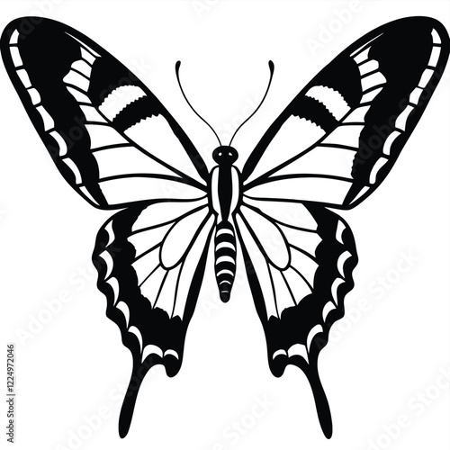 Bild auf Leinwand Zebra swallowtail butterfly   isolated on White background