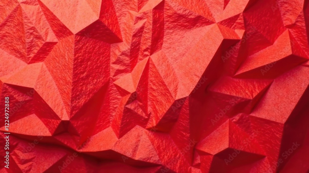 Abstract Crimson Polygonal Texture A Rich, Textured Background of Interlocking Geometric Shapes Abstract Crimson Polygonal Texture A Rich, Textured Background of Interlocking Geometric Shapes