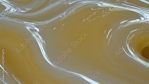 Soft yellow abstract fluid background, 3d rendered art video with slowmotion. 4k