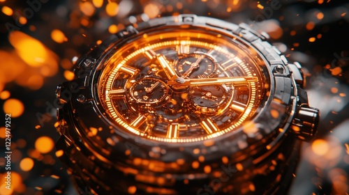 Wallpaper Mural Fiery Chronograph: A Masterpiece of Time Torontodigital.ca