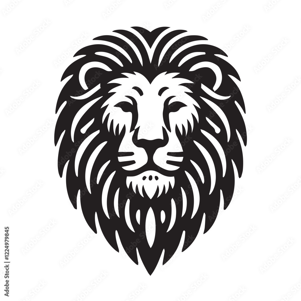 Vector illustration of a lion head mascot with tattoo style, featuring a wild animal face, symbolizing strength and nature Vector illustration of a lion head mascot with tattoo style, featuring a wild animal face, symbolizing strength and nature