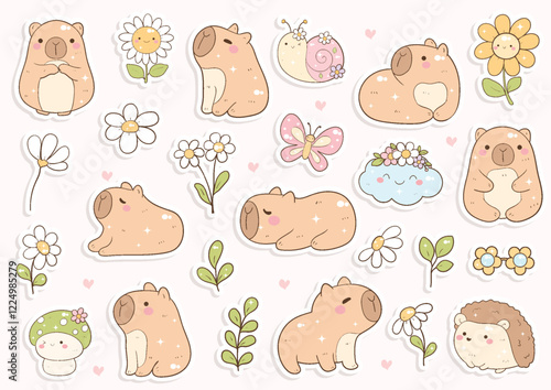 Cute Capybara Sticker, Planner 