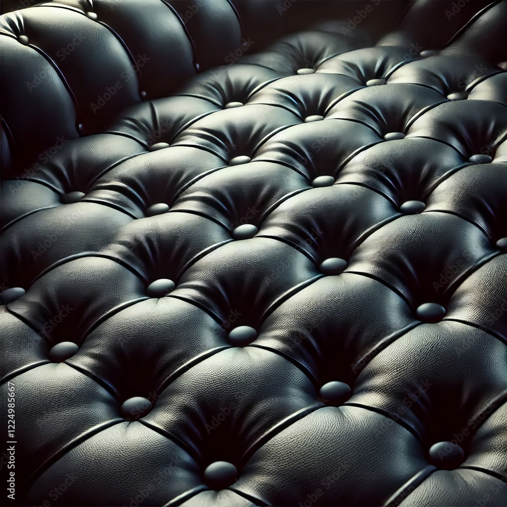 The image shows a close-up view of dark gray or black tufted upholstery.
The image shows a close-up view of dark gray or black tufted upholstery.