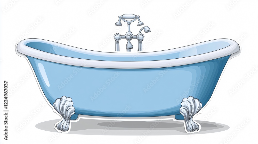 Modern design bathtub sticker for bathroom decoration with wide angle centered composition Modern design bathtub sticker for bathroom decoration with wide angle centered composition