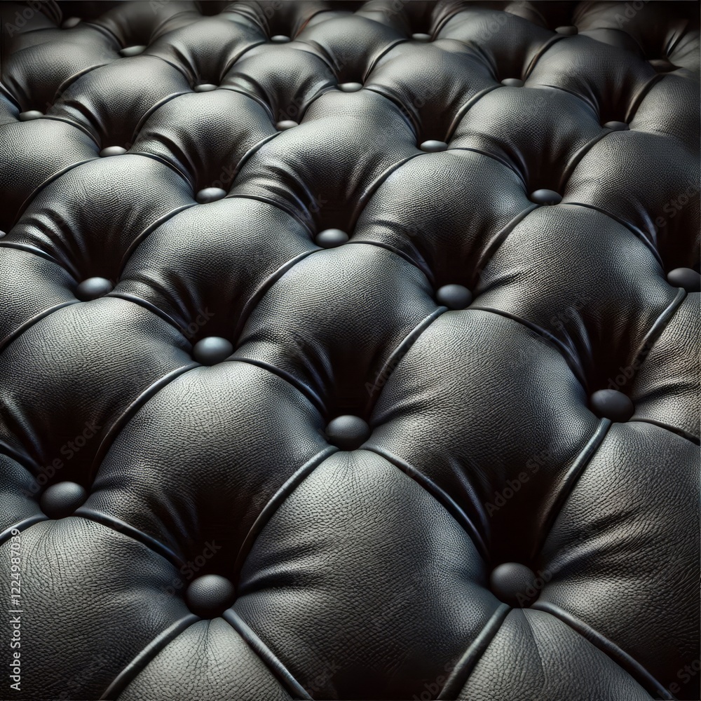 The image shows a close-up view of dark gray or black tufted upholstery.
The image shows a close-up view of dark gray or black tufted upholstery.