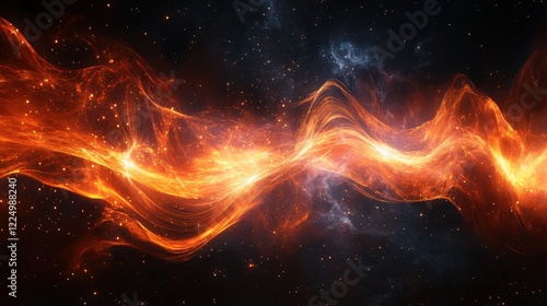 Fire swirl design on a black background creating an abstract fiery pattern and texture for visual effects photo