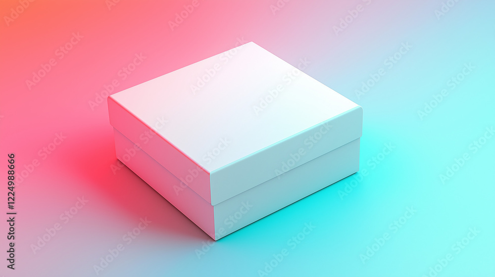 Sleek 3D retail box mockup on gradient background, modern elegance Sleek 3D retail box mockup on gradient background, modern elegance