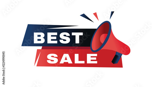 Best sale banner modern label with Loudspeaker icon vector element. design template.