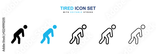 Tired icons in black and blue collection