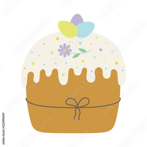 easter cake in flat style