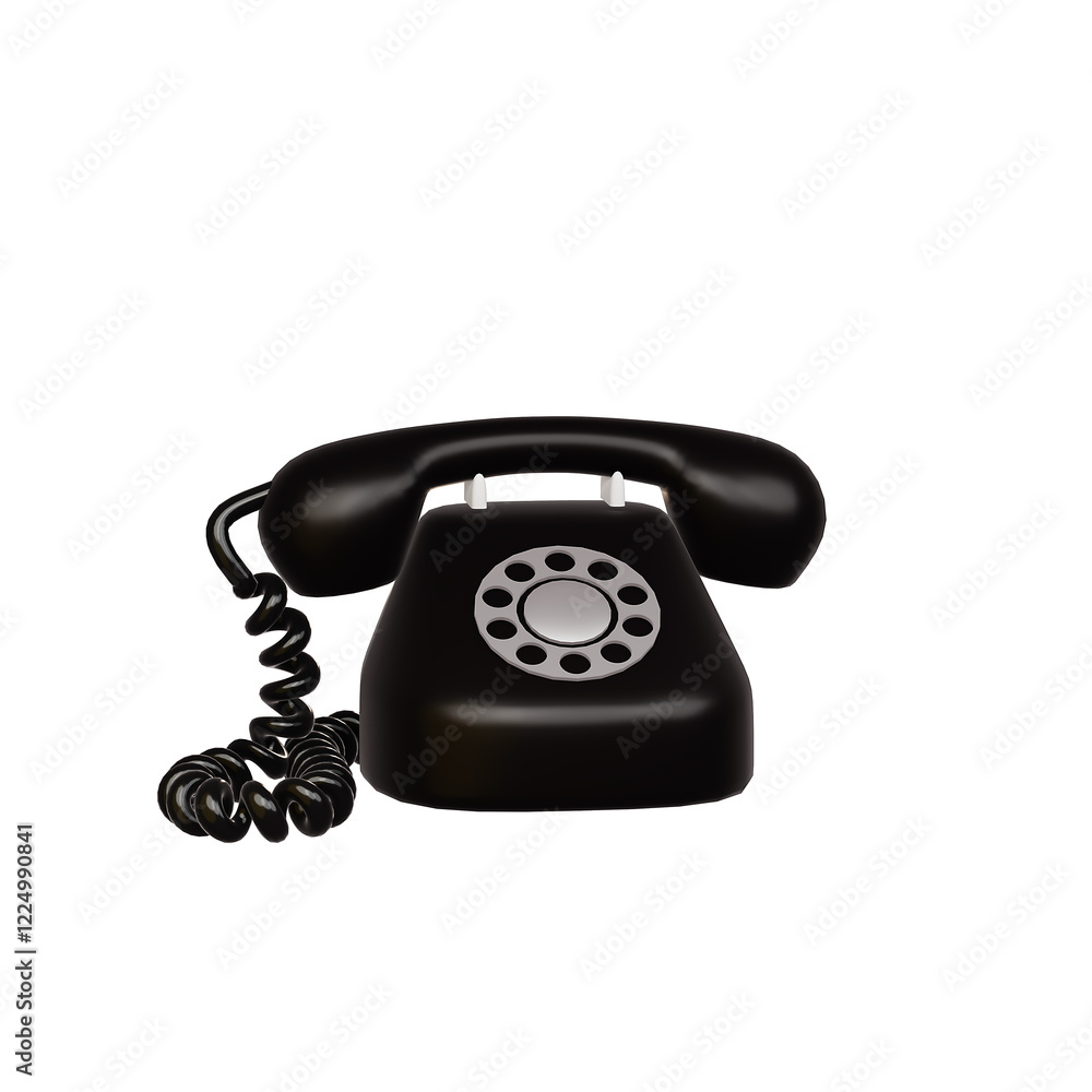 Retro phone on white background. 3d render. Retro phone on white background. 3d render.