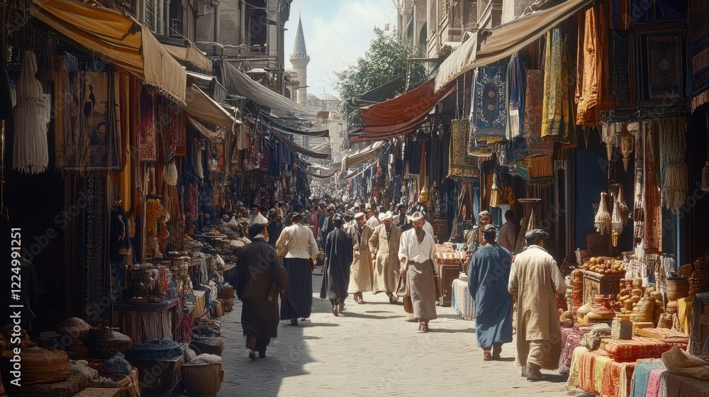 Busy bazaar street in Istanbul. Busy bazaar street in Istanbul.