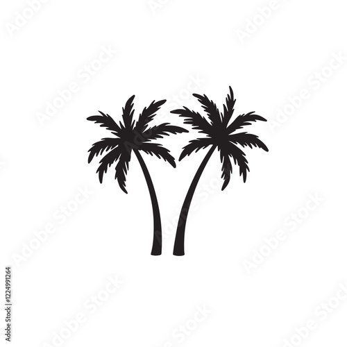 Black Silhouette A Palm Tree