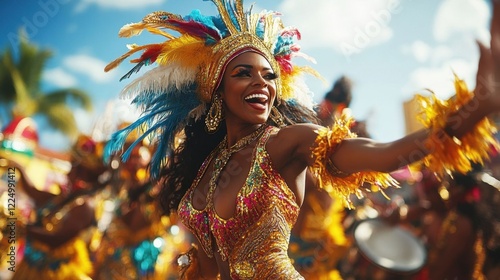 A vibrant Caribbean Carnival dancer.
