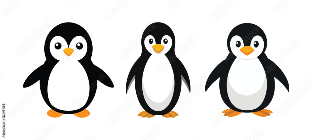 Naklejka premium set of penguin vector, vector and illustration, vector style