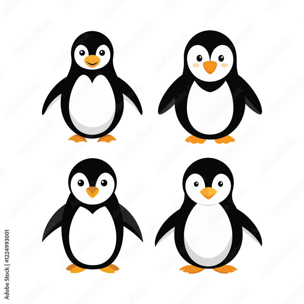 Naklejka premium set of penguin vector, vector and illustration, vector style