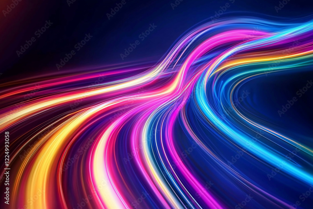 Vibrant flowing light trails create a dynamic abstract background, evoking energy and movement Vibrant flowing light trails create a dynamic abstract background, evoking energy and movement