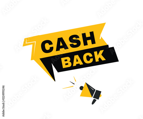 Cash back Colorful banner label vector modern element. Business concept or advertising.