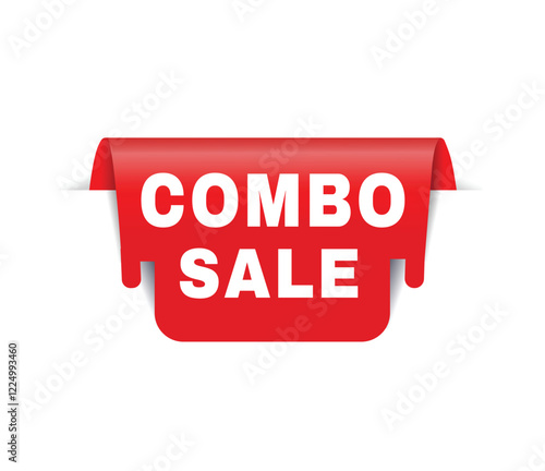 Combo sale banner red, colorful vector illustration, advertising or business concept.