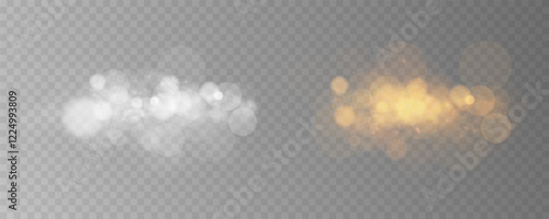 A semi-transparent overlay of glowing white and golden bokeh lights on a checkered background, ideal for layering in graphic design and photo editing projects.