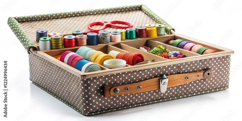 Naklejka premium Sewing Kit in Vintage Case