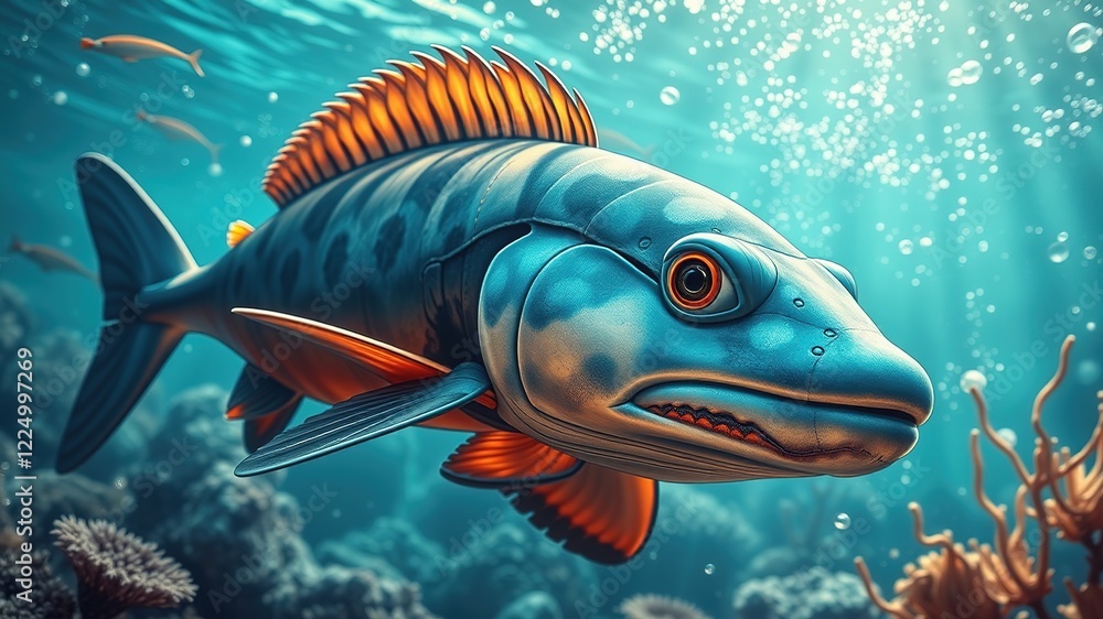 Naklejka premium Endangered Sea Creatures: Delicate Underwater Portraits