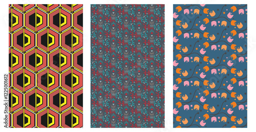 Colorful geomatric cretive simple pattern design sets  photo