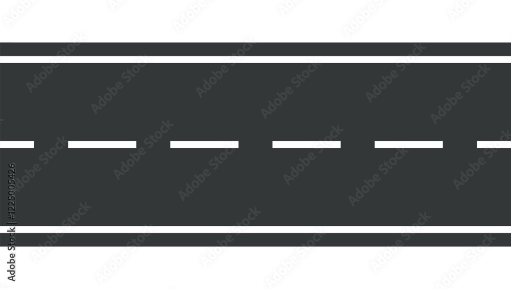 road silhouette, black and white illustration of asphalt road with dashed white lines, seamless repeatable shape road silhouette, black and white illustration of asphalt road with dashed white lines, seamless repeatable shape