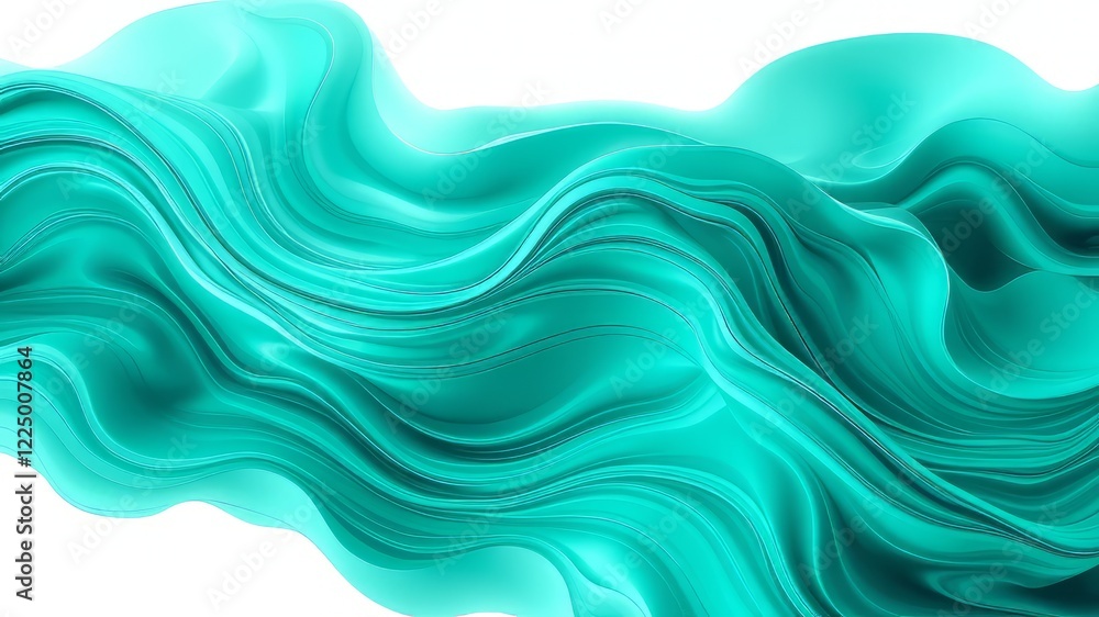 Turquoise Green Abstract Flowing Pattern