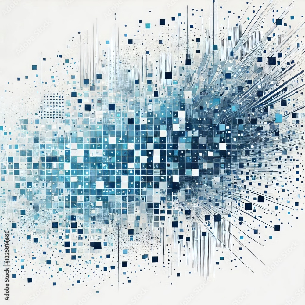 Obraz premium The image is an abstract design featuring a predominantly white background. 