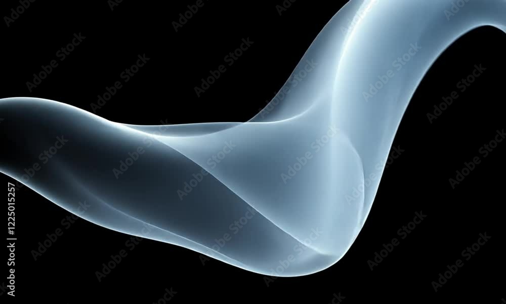 Animated Sequence of Formless Smoke Swirling Against Pitch-Black Backdrop Gradually Dissipating and Reforming