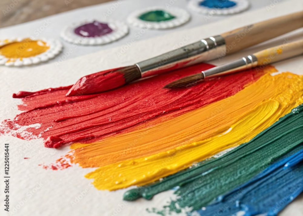 Fototapeta premium Vibrant Gouache Paint Textures: Abstract Art Background for Creative Projects