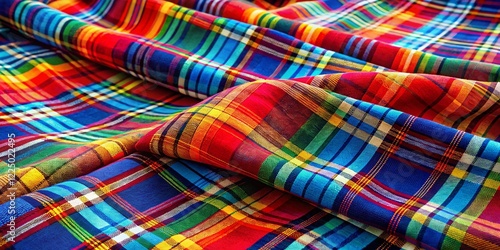 Vibrant Scottish Plaid: Horizontal Stripe Textile Design for Prints & Wallpaper