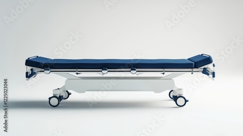 Minimalist Hospital Stretcher on Clean Background for Medical Use photo