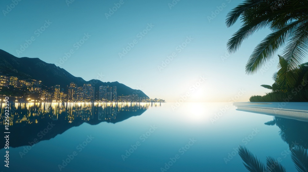Obraz premium Tranquil Coastal Sunset