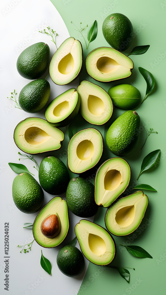 Creative layout made of avocado Creative layout made of avocado