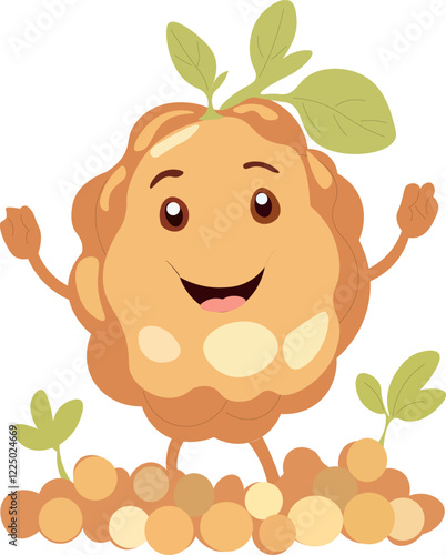 cartoon funny drawing chickpeas, super vomit, cute vegetable,, Chickpea