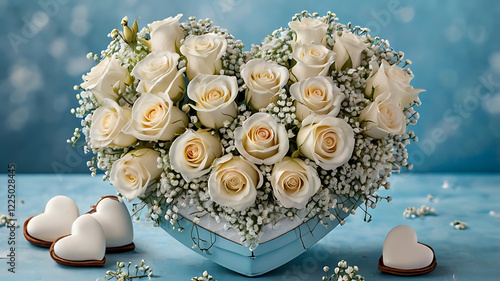 Heart-Shaped Floral Arrangement with Love Note