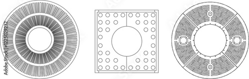 vector illustration sketch design of street grille channel cover for tree preservation in pedestrian area