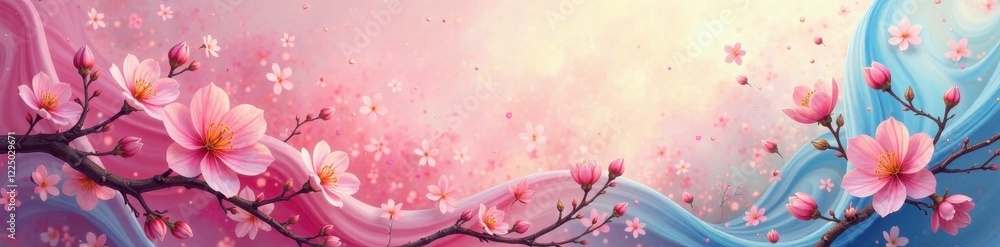Abstract swirling pastel colors, vibrant spring blossoms , dreamy, abstract Abstract swirling pastel colors, vibrant spring blossoms , dreamy, abstract