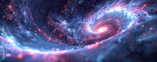 Abstract galaxy nebula spiral swirl space cosmic background stars light universe astronomy exploration science fiction colorful design.