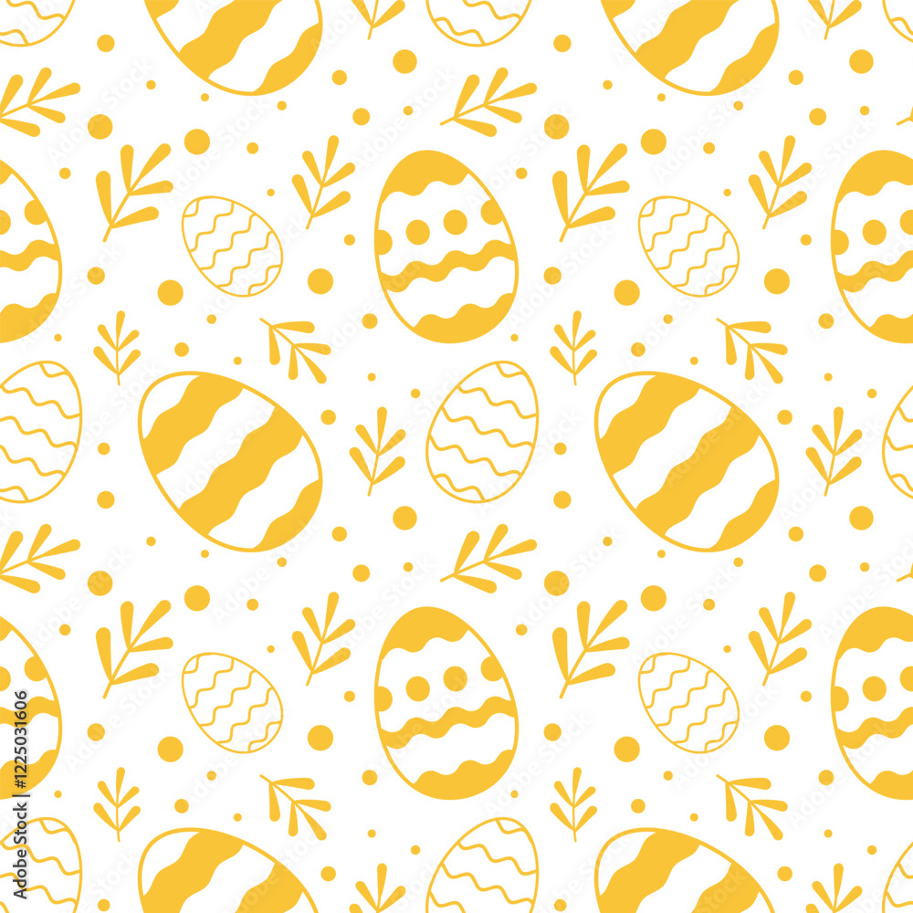 Easter Eggs with seamless ornament pattern, Vector illustration